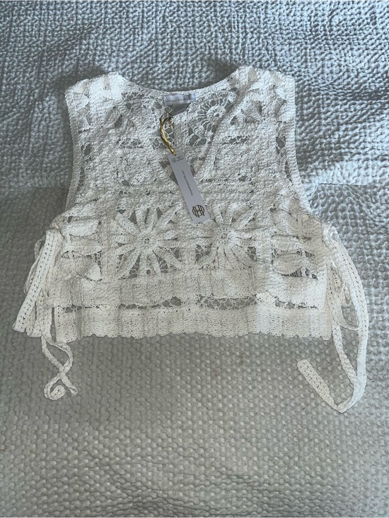 House of Harlow 1960 Tops - NWT Lacey Bathing Suit Cover Crochet 100% Cotten One Size House Of Harlow